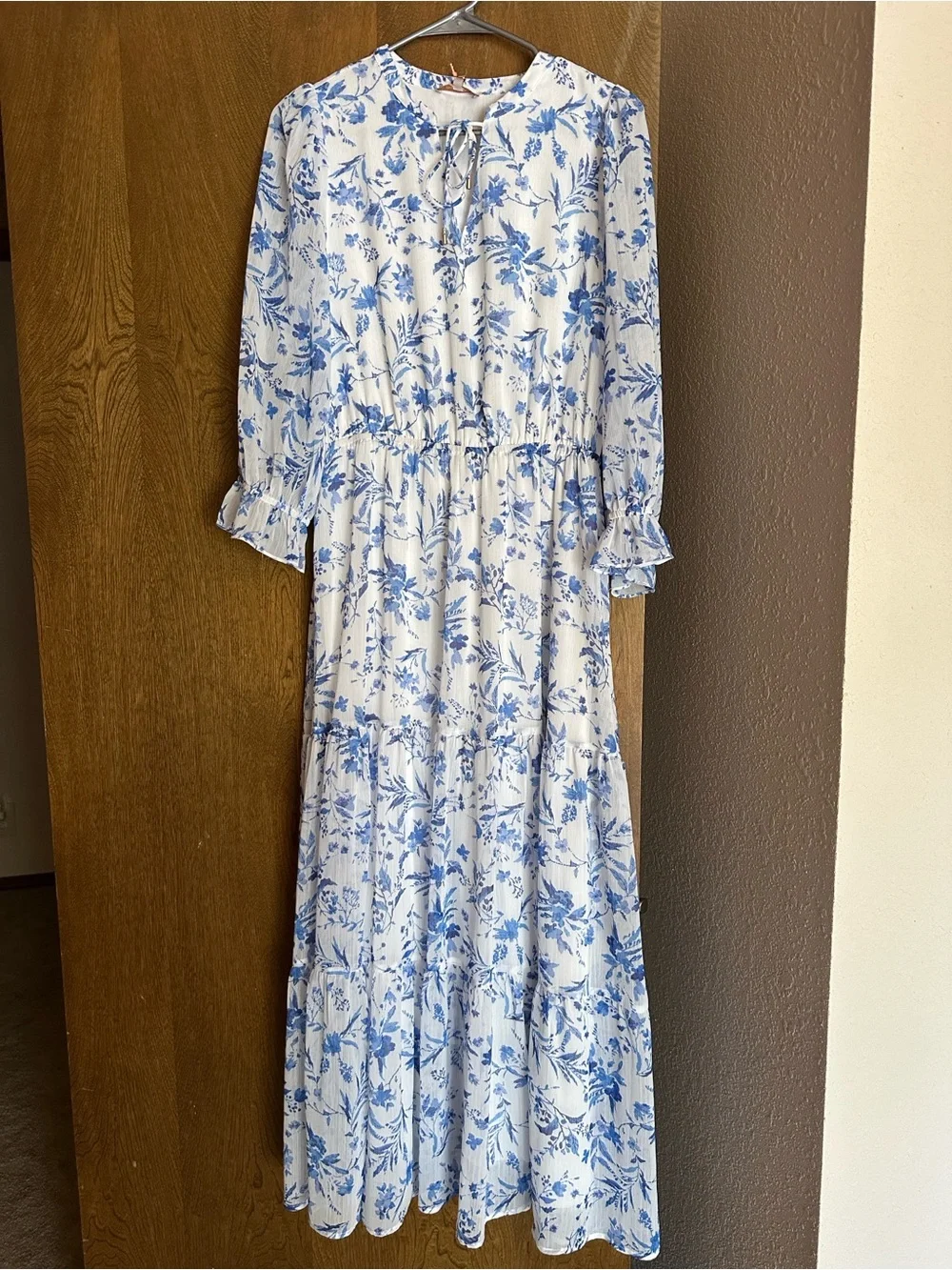 Skies Are Blue French blue floral maxi dress - Picture 1 of 4